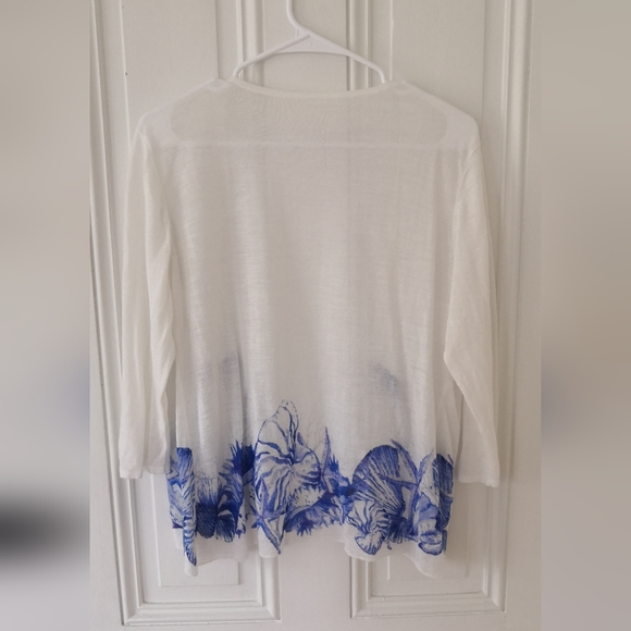 Chico's White Crochet Lightweight Front Cardigan Up size M - Picture 5 of 10